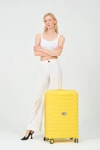 Keo-Plus Sarı 3 lü Set Silikon Kırılmaz PP Valiz - 5