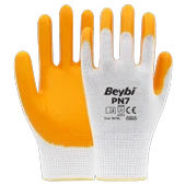 Beybi PN7 Polyester Örme Nitril Eldiven 1 Koli 288 Çift. - 2
