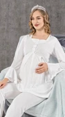 Limissi 2106 Ecru Hamile Lohusa Pijama Takımı - 2