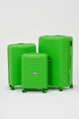 Keo-Plus Yeşil 3 lü Set Silikon Kırılmaz PP Valiz - 1