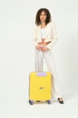 Keo-Plus Sarı-Lila 3 lü Set Silikon Kırılmaz PP Valiz - 6