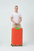 Keo-Plus Turuncu-Yeşil 3 lü Set Silikon Kırılmaz PP Valiz - 4
