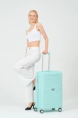 Keo-Plus Turkuaz 3 lü Set Silikon Kırılmaz PP Valiz - 5