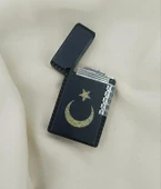 Çakmak Metal Gazlı Doldurulabilir Çakmak Ay Yıldız İşlemeli - 3