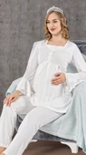 Limissi 2106 Ecru Hamile Lohusa Pijama Takımı - 4