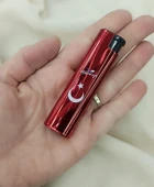 Çakmak Pürmüz Ayarlanabilir Mavi Gazlı Doldurulabilir Ay Yıldız Çakmak - 2