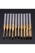 PCB Mini Karbür Freze Kesici 1.0-3.0mm 10 lu Set 3.175mm Shank - 6