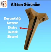 Mobilya Kanepe Sehpa TV Ünitesi Koltuk Ayağı 24 cm Kahverengi Ahşap Desenli Baza Ayak 4 Adet thumbnail 6