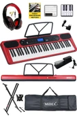 Midex PS-5200RD-HSS Pro Org 61 LED Işıklı Tuş Hassasiyetli Bluetooth Midi Kulaklık Stand Sustain - 1
