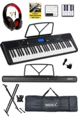 Midex PS-5200BK-HS Pro Org 61 LED Işıklı Tuş Hassasiyetli Bluetooth Midi Kulaklık Stand - 1