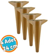Mobilya Kanepe Sehpa TV Ünitesi Koltuk Ayağı 24 cm Kahverengi Ahşap Desenli Baza Ayak 4 Adet thumbnail 1