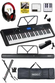 Midex PS-5200BK-HSS Pro Org 61 LED Işıklı Tuş Hassasiyetli Bluetooth Midi Kulaklık Stand Sustain - 1
