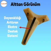 Mobilya Kanepe Sehpa TV Ünitesi Koltuk Ayağı 18 cm Kahverengi Ahşap Desenli Baza Ayak 4 Adet thumbnail 4