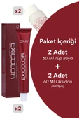Exicolor Saç Boyası Tüp 60 Ml 1 Siyah 2 Adet (Oksidan Hediyeli 4'lü Set) - 2