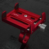 Zhltools KR01 Bisiklet Motorsiklet Gidon Telefon Tutucu, Metal Vidalı Kırmızı - 3