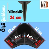 Mobilya Kanepe Sehpa TV Ünitesi Koltuk Ayağı 24 cm Siyah Baza Ayak 4 Adet thumbnail 2
