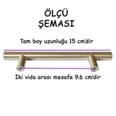 8 Adet Boy Kulp İnox 96 mm Kulp Mobilya Mutfak Dolabı Çekmece Dolap Kapak Kulpu Kulbu Metal Kulpları thumbnail 2