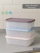 3'lü Dipfriz Saklama Kabı - No Frost Silikon Kapaklı | Derin Dondurucu Düzenleyici - BPA Free - 1500 ml - 3