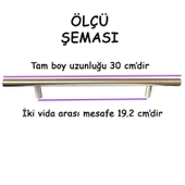 12 Adet Boy Kulp İnox 192 mm Kulp Mobilya Mutfak Dolabı Çekmece Dolap Kapak Kulpu Kulbu Metal Kulpları - 2