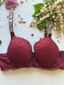 LOVE SECRET Mikro Kumaş Taşlı Askılı Dolgulu Sütyen ve Tanga kadınn iç çamaşır takımı - 2