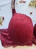 LOVE SECRET Mikro Kumaş Taşlı Askılı Dolgulu Sütyen ve Tanga kadınn iç çamaşır takımı - 3