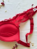 LOVE SECRET Mikro Kumaş Taşlı Askılı Dolgulu Sütyen Takım - 5