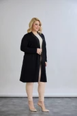Wearon Kadın Serra Büyük Beden Kristal 2 ip Pervazı Taşlı Siyah Hırka Ceket - 3