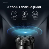 Enchen Blackstone 3 Siyah Çift Yönlü Kavisli Bıçaklı Dijital Ekranlı Suya Dayanıklı Şarjlı Tıraş Makinesi - 5