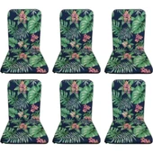 LÜKS ARKALIKLI SANDALYE MİNDERİ 6LI 4CM SÜNGERLİ YEŞİL YAPRAK DESEN - 5