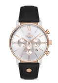 Hislon DT116R-02BR 42 mm Deri Kordonlu Erkek Kol Saati - 1