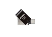 Flash Bellek 64 GB Mini Usb Ve Type-C 3.1 Philips Gece Siyahı - 2