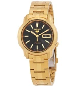 Seiko 5 SNKL88K1 Otomatik Çelik Altın Rengi Siyah Kadran 39 mm Erkek Kol Saati - 1