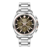 Wainer WA.16100-B Swiss Made Quartz  Çelik Gri Kahverengi Kadran Safir Cam 10 ATM 44 mm Erkek Kol Saati - 1
