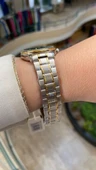 Ferro Quartz Çelik Altın/Gri Yeşil Kadran 31 mm Kadın Kol Saati - 5