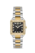 Ferro Quartz Çelik Altın/Gri Siyah Kadran 28 mm Kadın Kol Saati - 2
