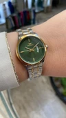 Ferro Quartz Çelik Altın/Gri Yeşil Kadran 31 mm Kadın Kol Saati - 1