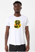 Cobra Kai Logo Beyaz Erkek Bisikletyaka Tshirt thumbnail 1