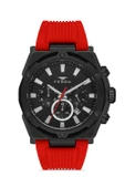 Ferro FM31396D-ZK Quartz Silikon Bordo Siyah Kadran 48 mm Fonksiyonları Aktif Erkek Kol Saati thumbnail 1