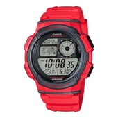 Casio AE-1000W-4AVDF Quartz Dijital Silikon Kırmızı 10 ATM 44 mm Erkek Kol Saati - 1