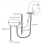 GPD Fotoselli Lavabo Bataryası 105 Siyah Çift Su Girişli - 2