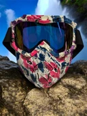 Tex 710 Jet Maske Bisiklet Motosiklet Kayak Çok Amaçlı Maske Mor Cam Aynalı Gözlük Pembe Mor - 1