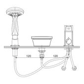 GPD Atros Ankastre Küvet Bataryası 3 Delikli Krom Kartuştan Yönlendiricili - 2