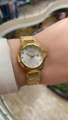 Ferro Quartz Çelik Altın Rengi 32 mm Kelebek Kilitli Kadın Kol Saati thumbnail 3
