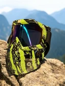 Tex 710 Jet Maske Bisiklet Motosiklet Kayak Çok Amaçlı Maske Mor Camlı Gözlük Yeşil Siyah - 3