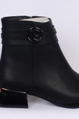 Pierre Cardin 54007 Hafif Topuklu Deri Yandan Fermuarlı Halhal Detaylı Siyah Kadın Bot - 4