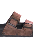 Pierre Cardin 7241 Kahve Nubuk Çift Bantlı Erkek Terlik - 2