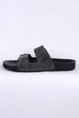 Pierre Cardin 7241 Gri Nubuk Çift Bantlı Erkek Terlik - 3