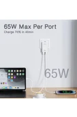 Hepu Hp-C36 Yeni Nesil 65W GAN 1 x Typ-C PD 1 x USB QC Şarj Adaptörü - 7