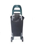 TEKERLEKLİ PAZAR ARABASI VE ÇANTASI, PAZAR SEPETİ, TORBASI BRANDALI DESENLİ ÇANTALI - TURUNCU BEYAZ - 2