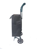 TEKERLEKLİ PAZAR ARABASI VE ÇANTASI, PAZAR SEPETİ, TORBASI BRANDALI DESENLİ ÇANTALI - TURUNCU BEYAZ - 3